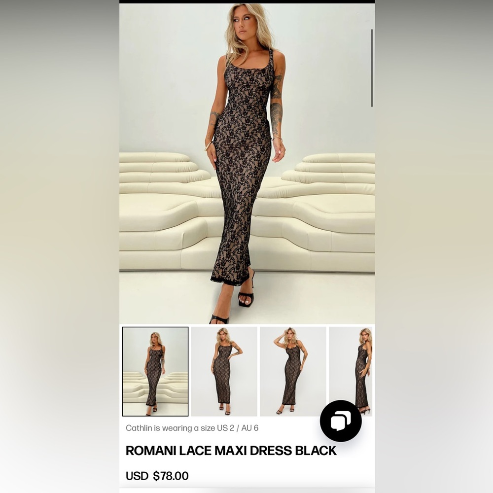 ROMANI LACE MAXI DRESS BLACK Princess Polly